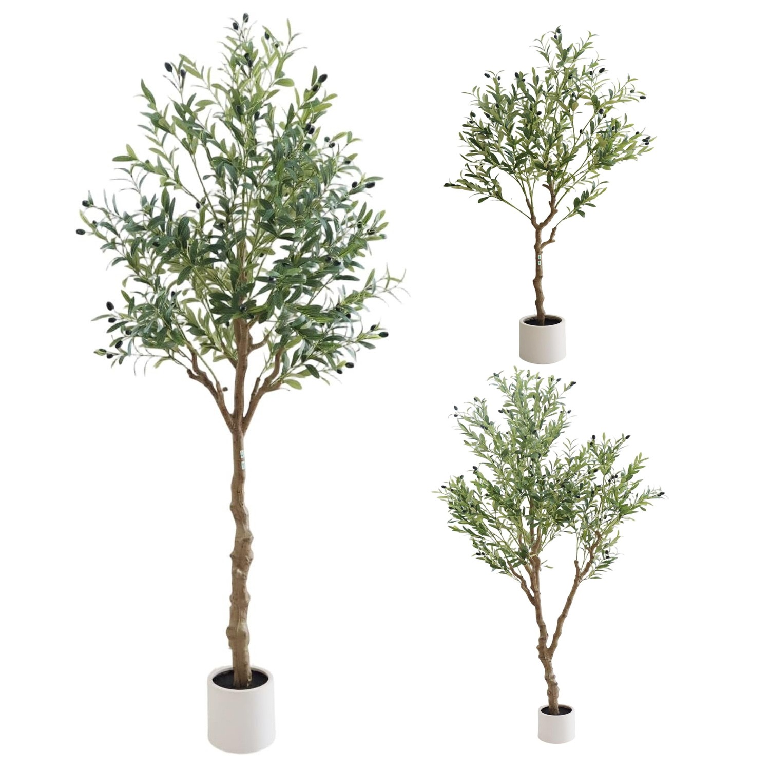 Artificial Olive Tree 5/6/7FT Tall Fake Plants with White Pot for Home Office