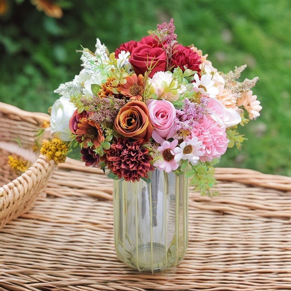 Persian Artificial Flower Bouquet 7 Heads for Home Studio Decoration