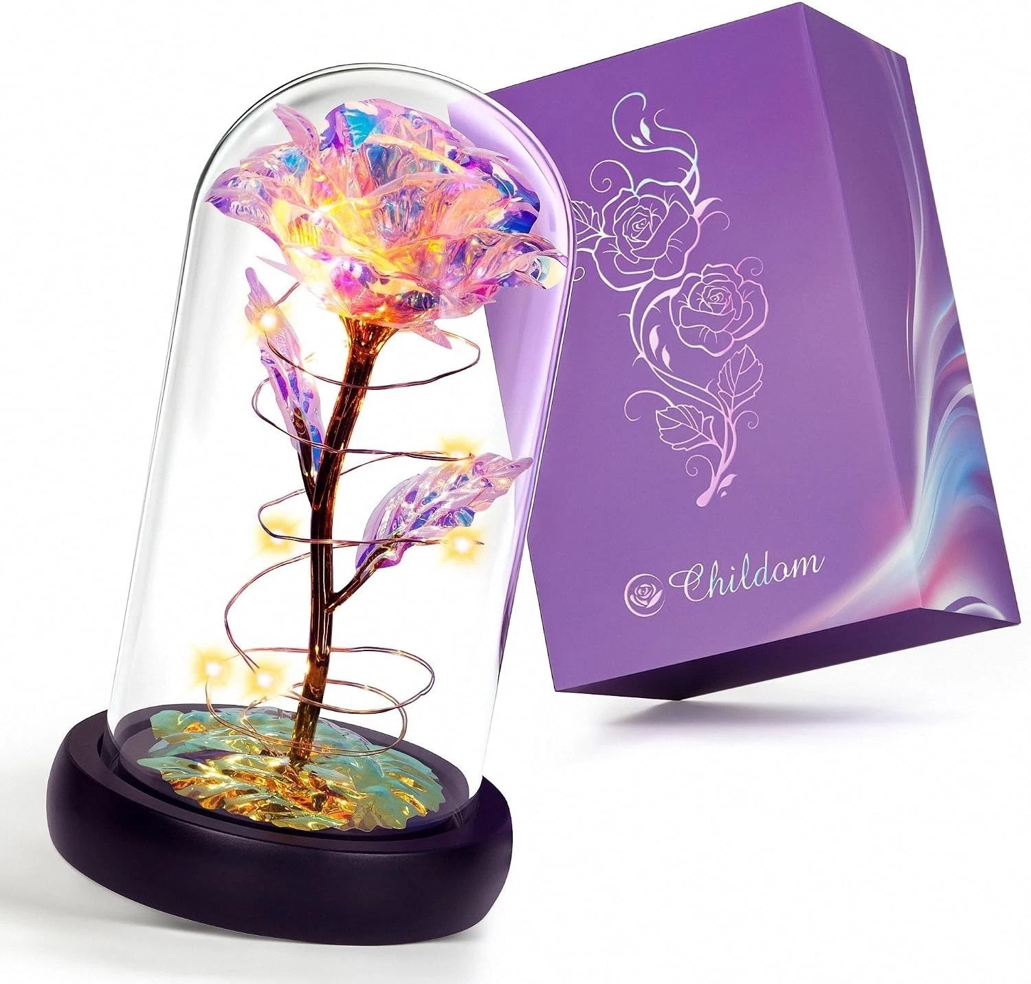 Enchanting Glass Dome Rose with LED Light – Perfect Gift for All Occasions