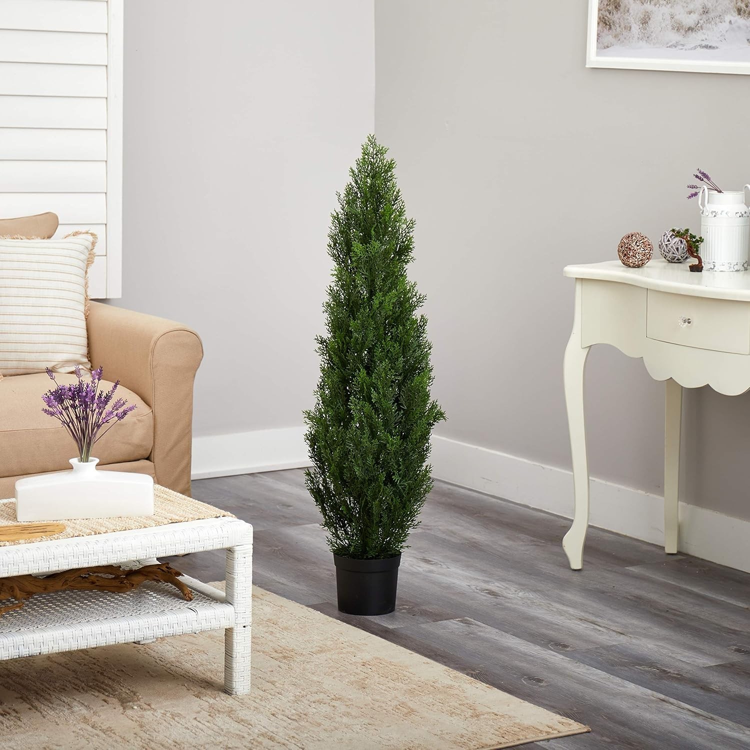 4FT Faux Cedar Tree with UV Resistance – Elegant Decor for Indoor/Outdoor