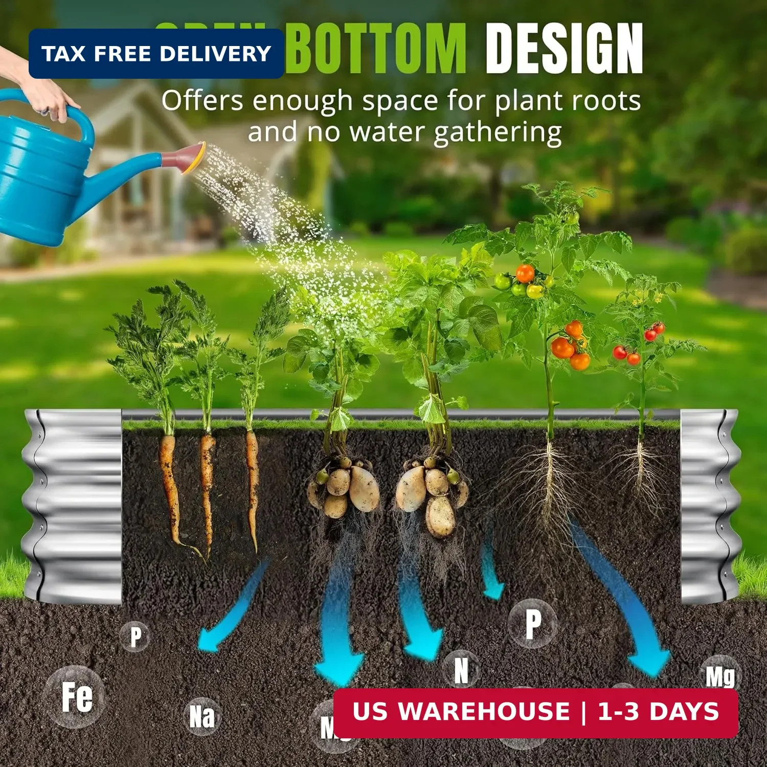 Sponvatt Raised Garden Bed, 4x2x1 Ft Galvanized Metal Planter Box (2 Pcs), Large