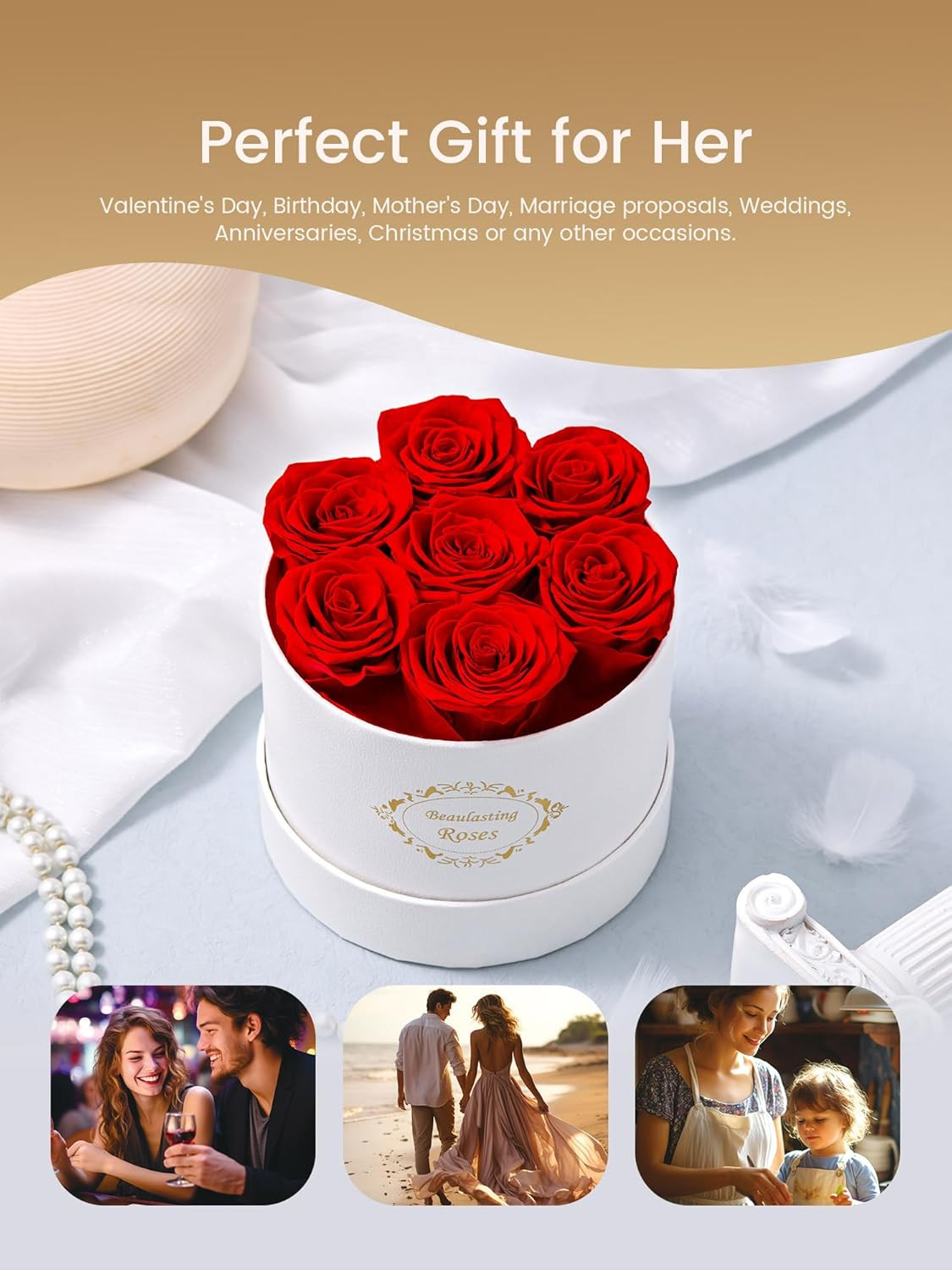 Preserved Roses in a Box Long Lasting Roses Last a Year Forever Romantic Gift…