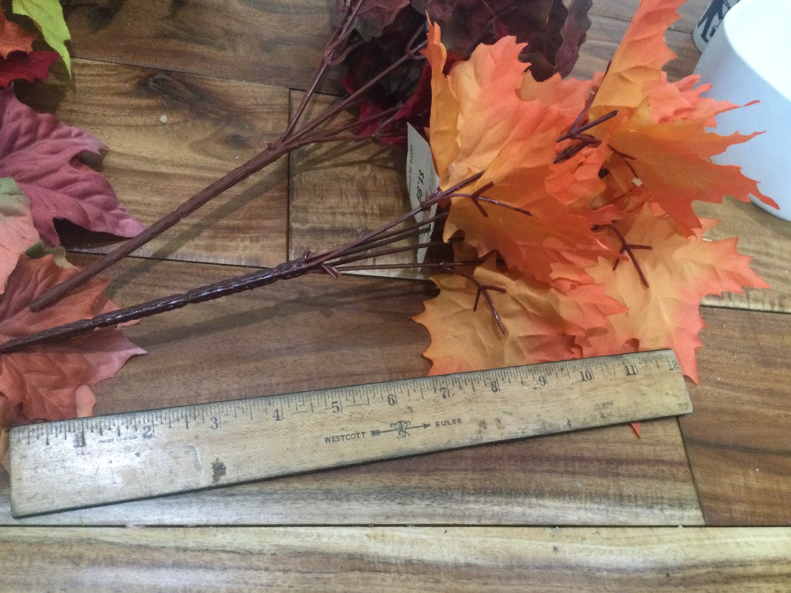 Candle Ring Oak Leaves PINECONE Fall Floral Decor 3.5” DIAM+ 3 BUSHES SILK