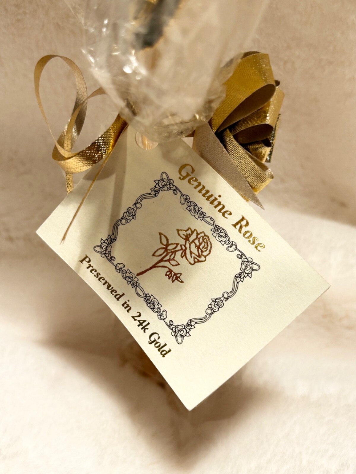 24 Karat Gold Dipped Real Red Rose Preserved in Real Gold With Original Box