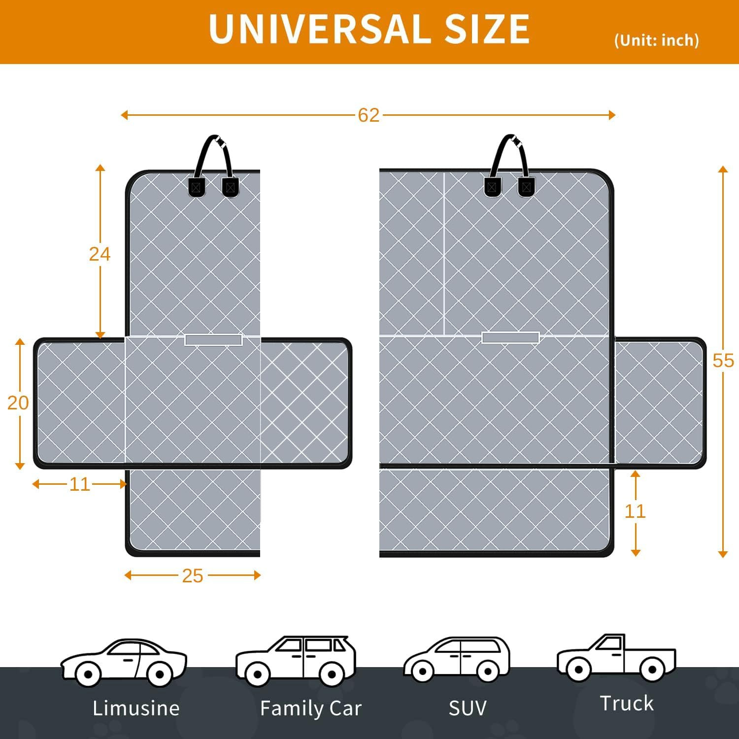 Waterproof Dog Car Seat Cover – Heavy-Duty Protector for SUVs, Trucks & Sedans