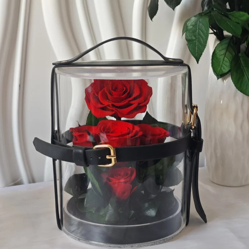 Eternal Red Rose in Secret Garden Acrylic Box – Preserved Flower Gift