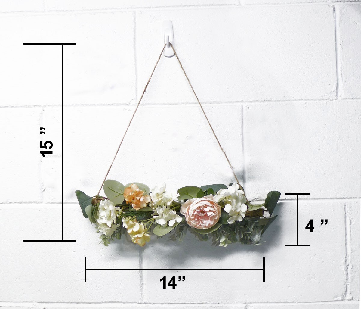 Artificial Peony Hydrangea Wall Hanging With Butterfly Home Decoration (#121)