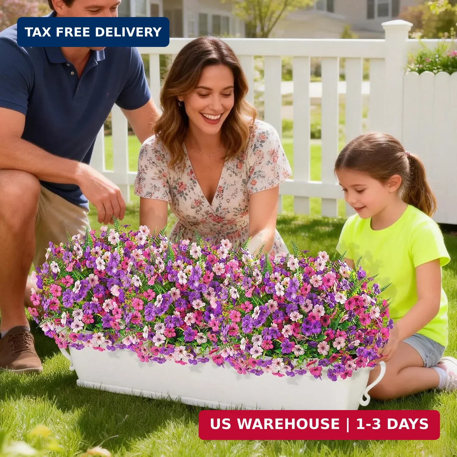 Yastouay 12 Bundles Artificial Flowers for Outdoors, UV Resistant Artificial Out