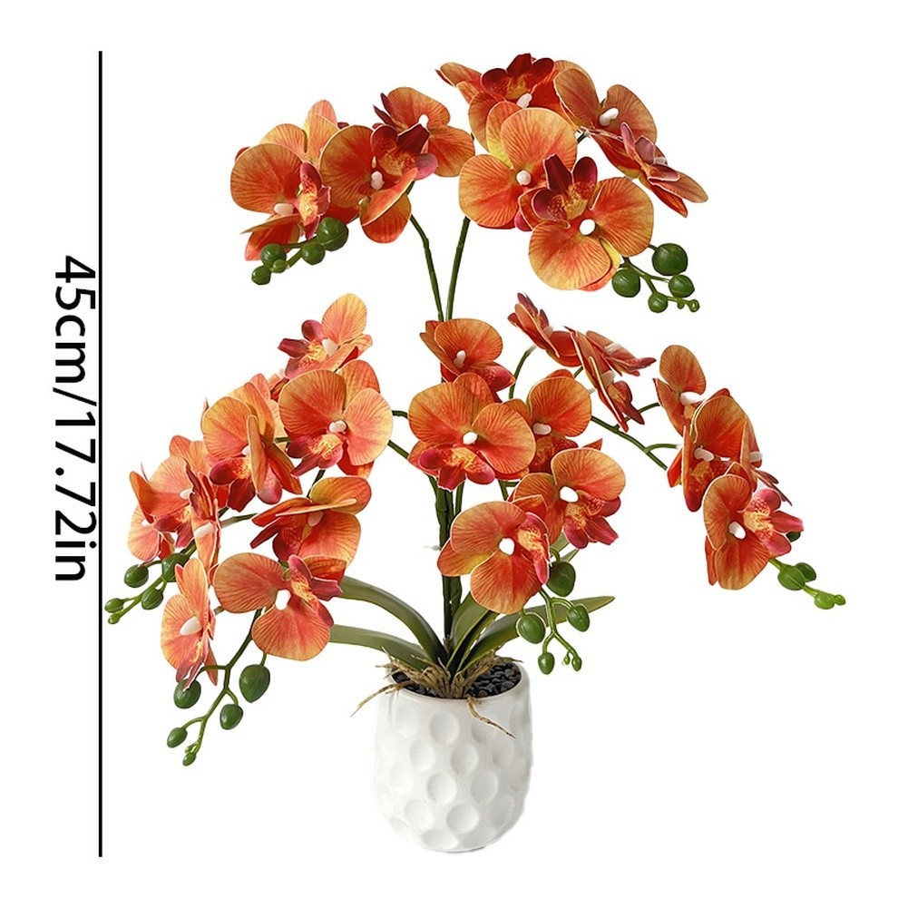 45cm Tall Faux Phalaenopsis Orchid with 36 Blooms for Decorative Display