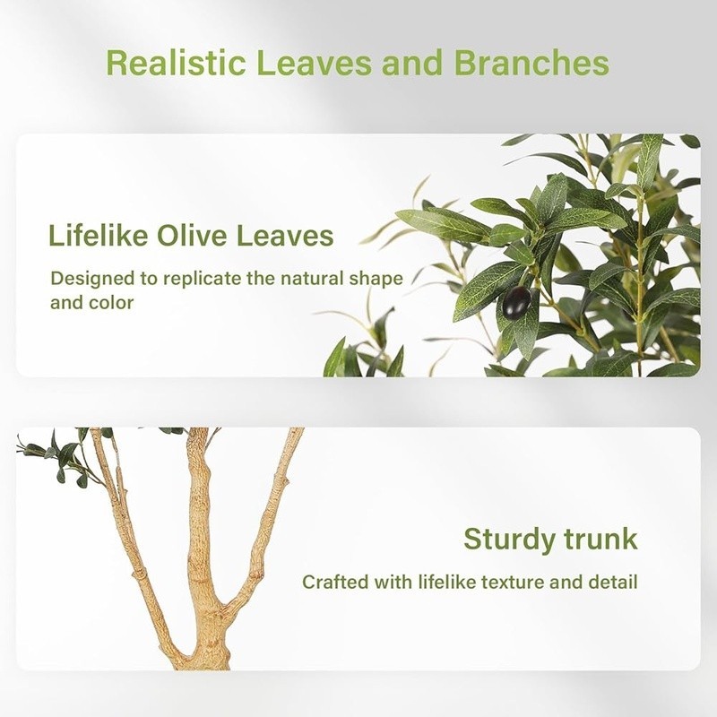 7FT Artificial Olive Tree W/ Pot Bendable Branches Indoor Greenery Decor New
