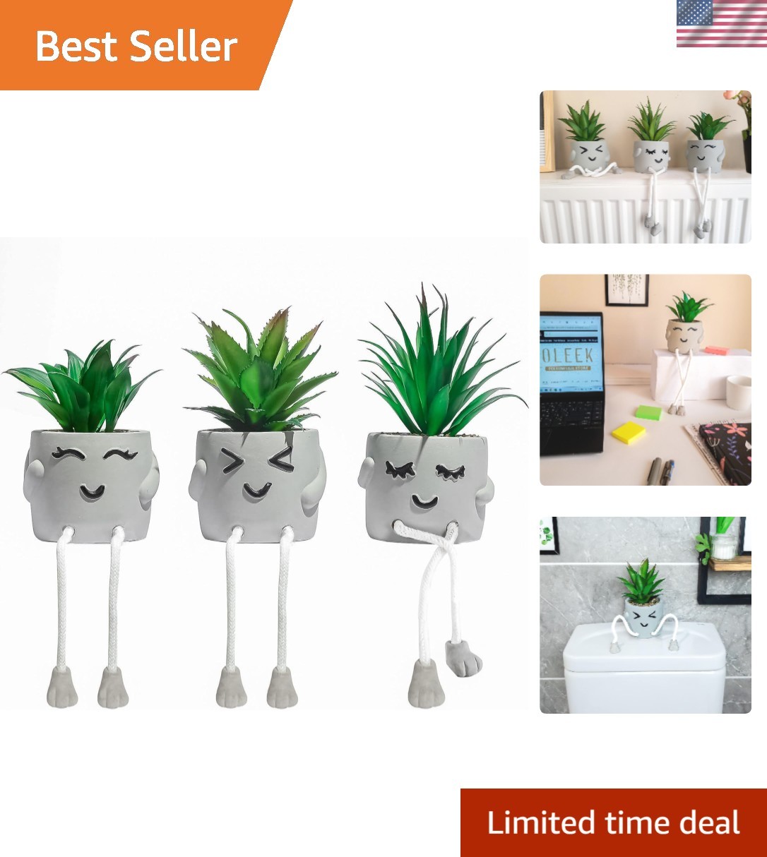 Fun Succulent Shelf Decor – Low-Maintenance Fake Plants for Office Aesthetics