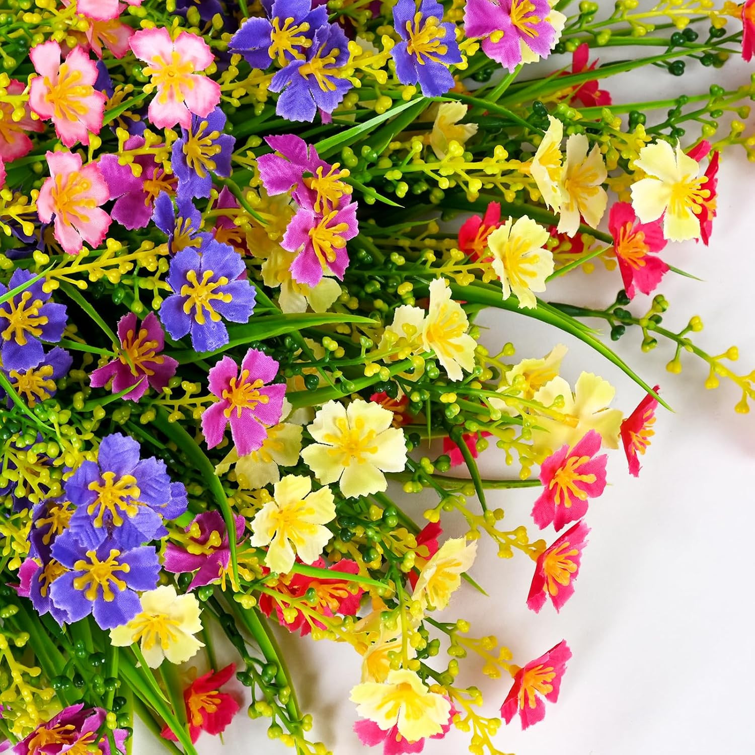 10 PCS UV Resistant Artificial Flowers for Outdoor Garden & Home Decor