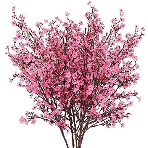 6 PCS Pink Babys Breath Artificial Flowers Real Touch Fake Gypsophila Bouquet