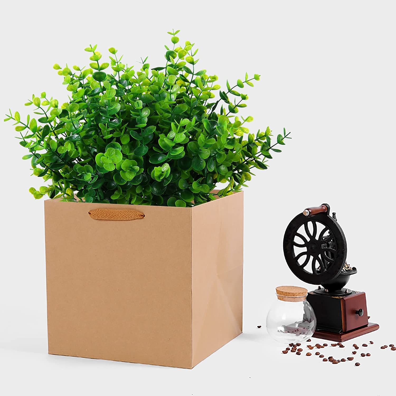 XLFAQXM Artificial Plants Flowers Grass Shrubs 8 Pack No Fade Faux Plastic Flowe