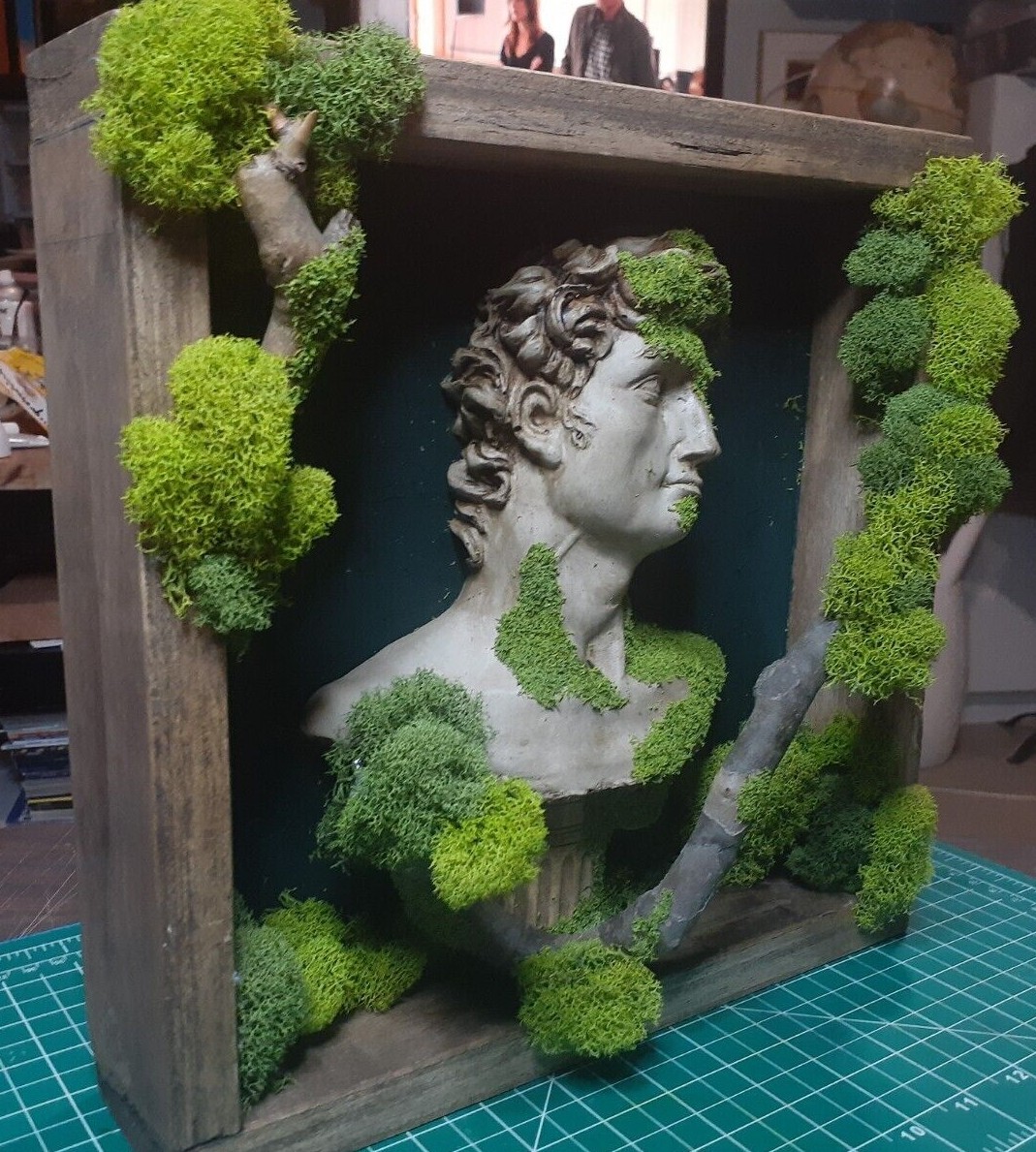 Reindeer Moss/ THE DAVID Forest Shadow Boxes 12″ x 12″ x 3″ inches