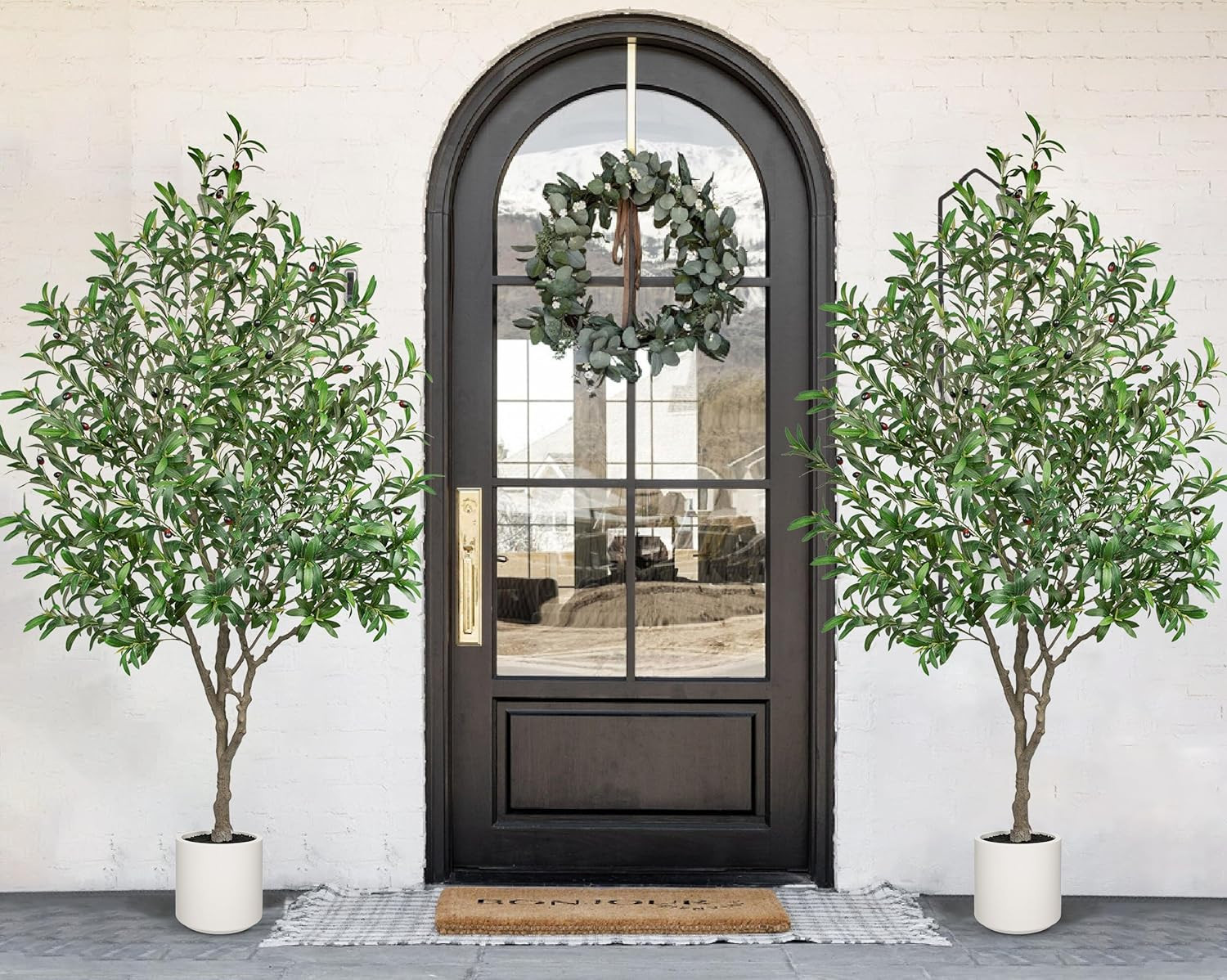 6.7FT Faux Olive Tree in Pot – Lifelike Indoor Decor for Home & Office
