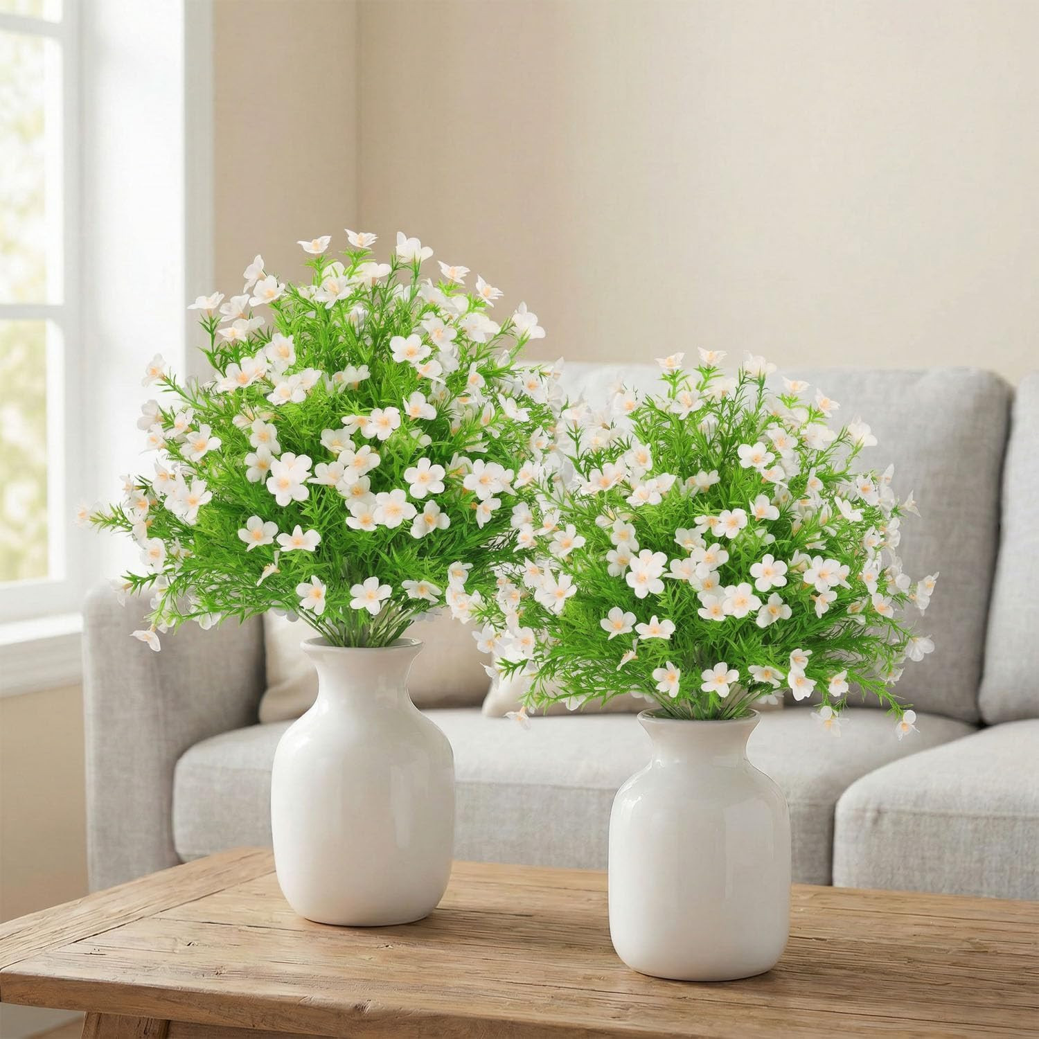 Set of 2 UV Resistant 22.5″ Artificial Boxwood Topiary Balls with Flowers
