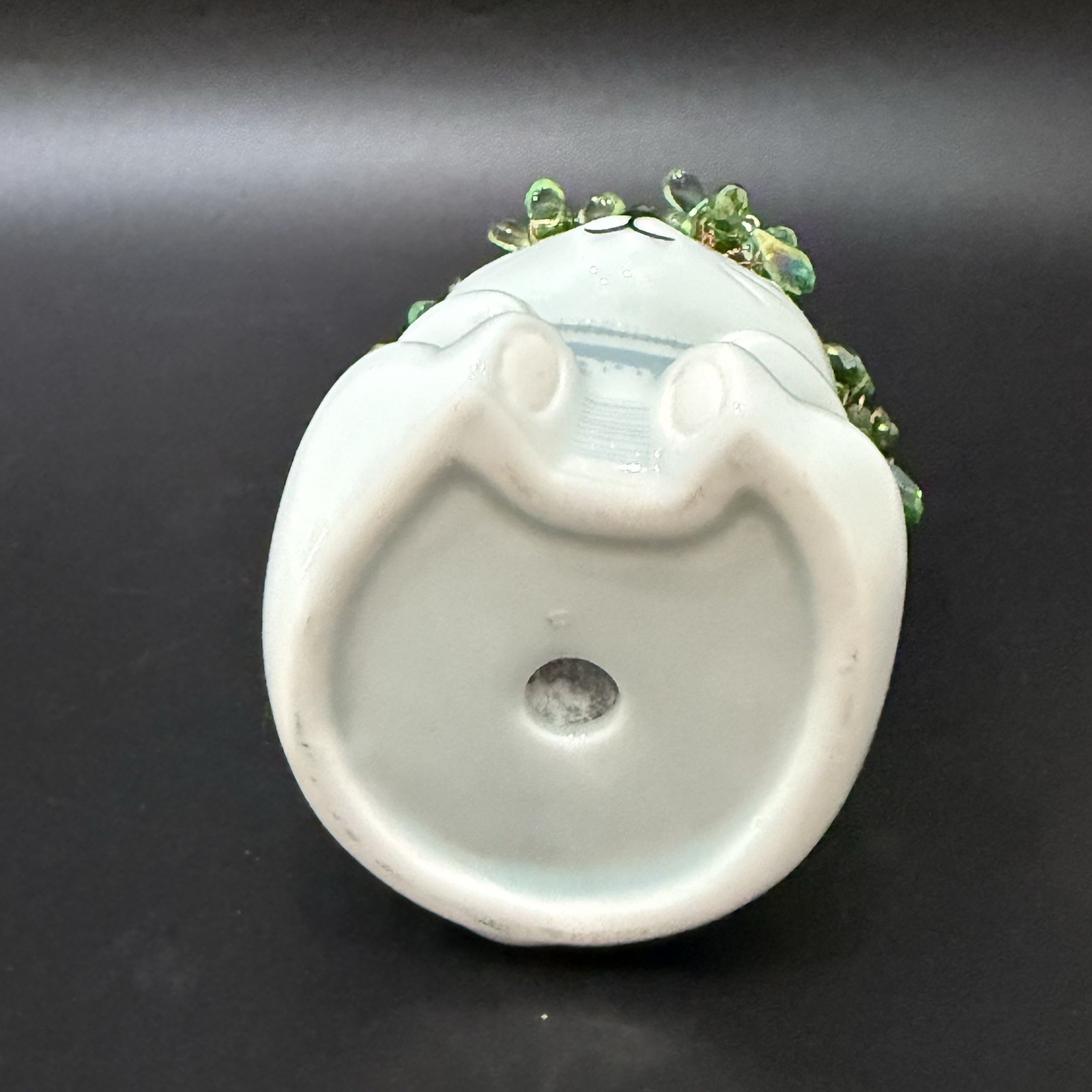 Handmade Beaded Forever Plant Crystal Teardrop Beads 4.5” Ceramic Bear Planter