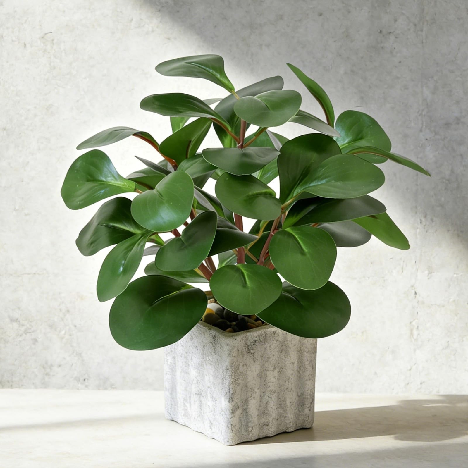 Artificial Potted Plant, Lifelike Faux Greenery in Decorative -Look Square Po…
