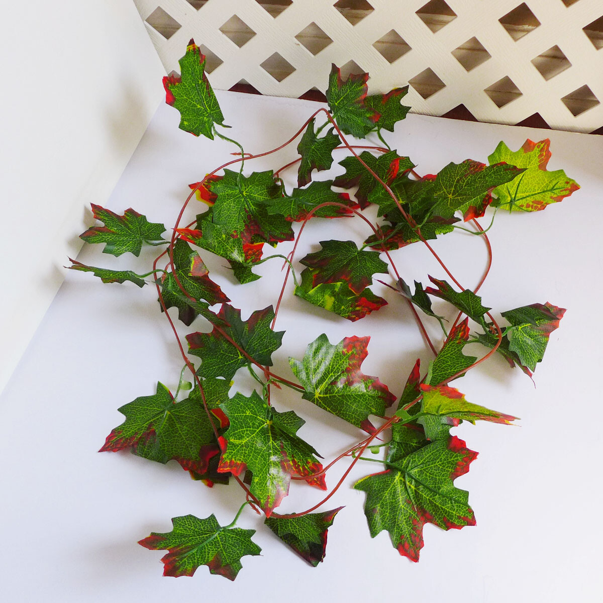 4 Pcs Artificial Plants Hanging The Autumn Maple Leaf Vines (98″ each)