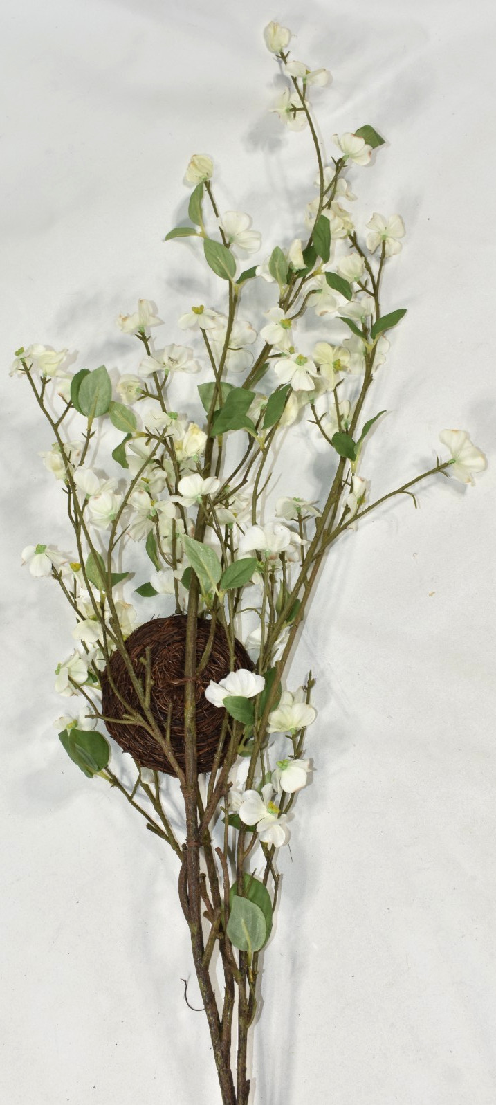 Pottery Barn Faux Dogwood Branch w/ Nest & Eggs Artificial Flowers 38″ Stem NEW