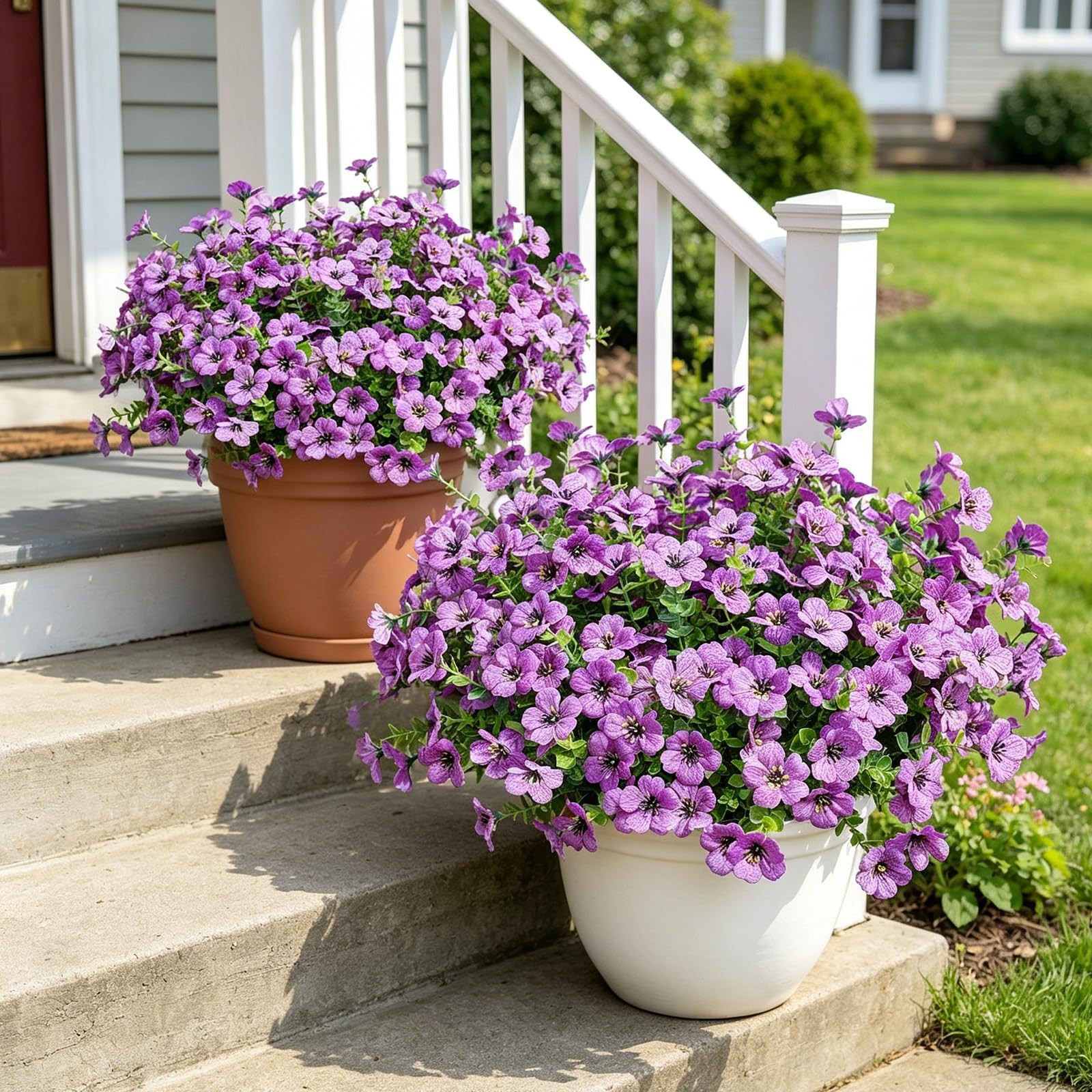 Artificial Flowers for Outdoors, 9 Bundles Artificial Plants & Flowers Outdoo…