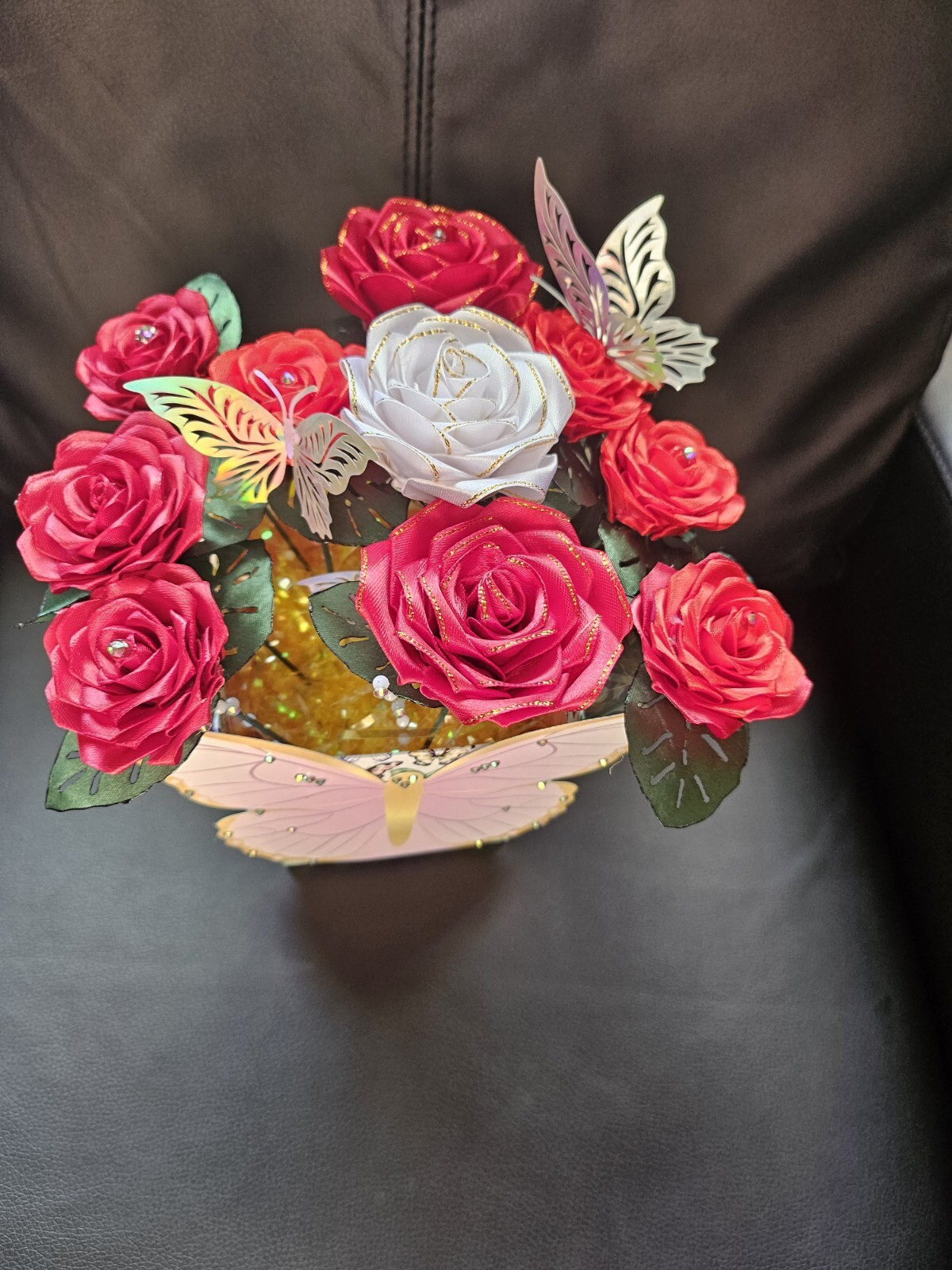 eternal rose flower WITH butterfly cardboard box