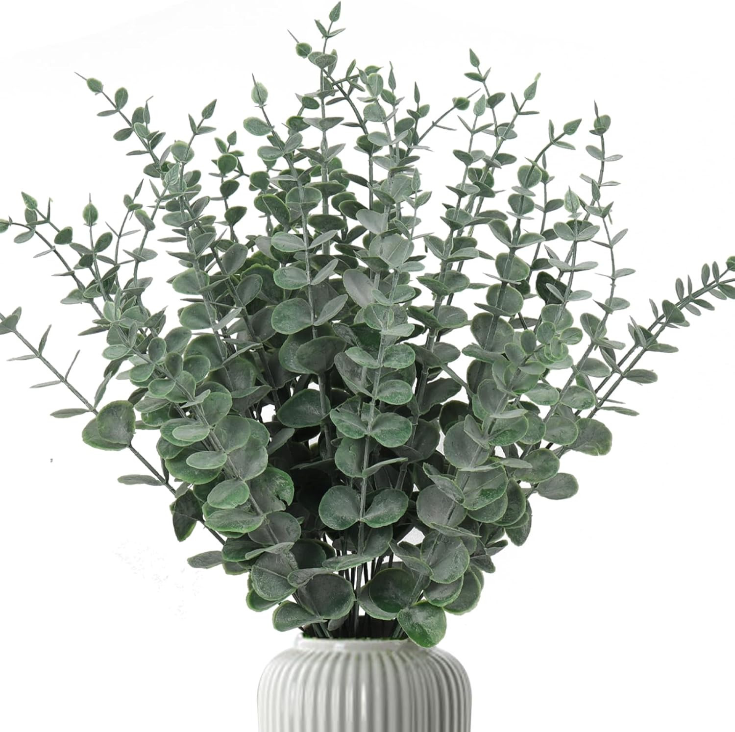 36PCS Eucalyptus Leaves Stems 15Inch Artificial Green Leaf Branches Plant Bundle