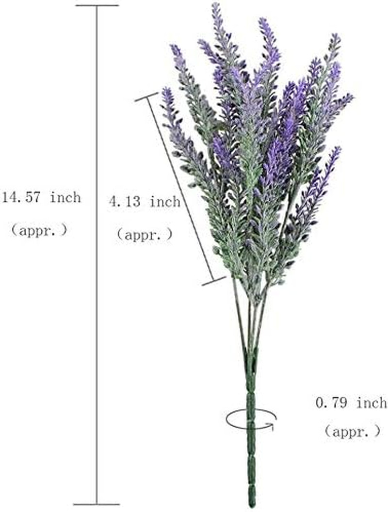 4 Pcs Flocked Plastic Lavender Bundle for Wedding Home Kitchen Table Decor