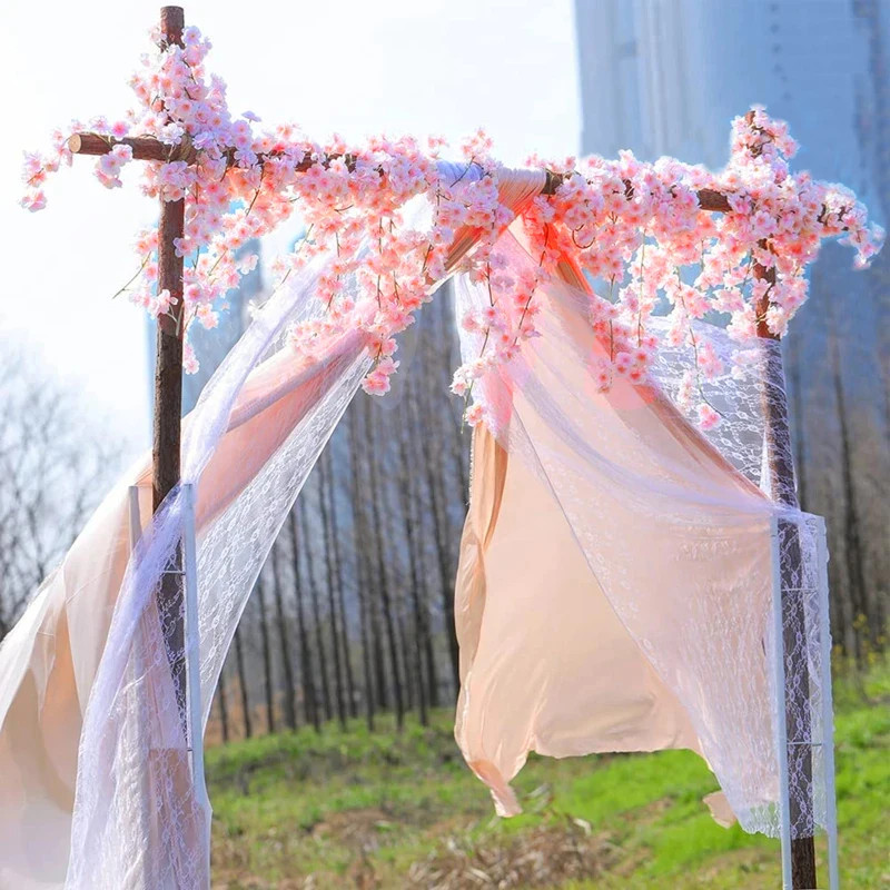 180CM Artificial Sakura Flowers Vine Wedding Garden Rose Arch Home Party Decorat