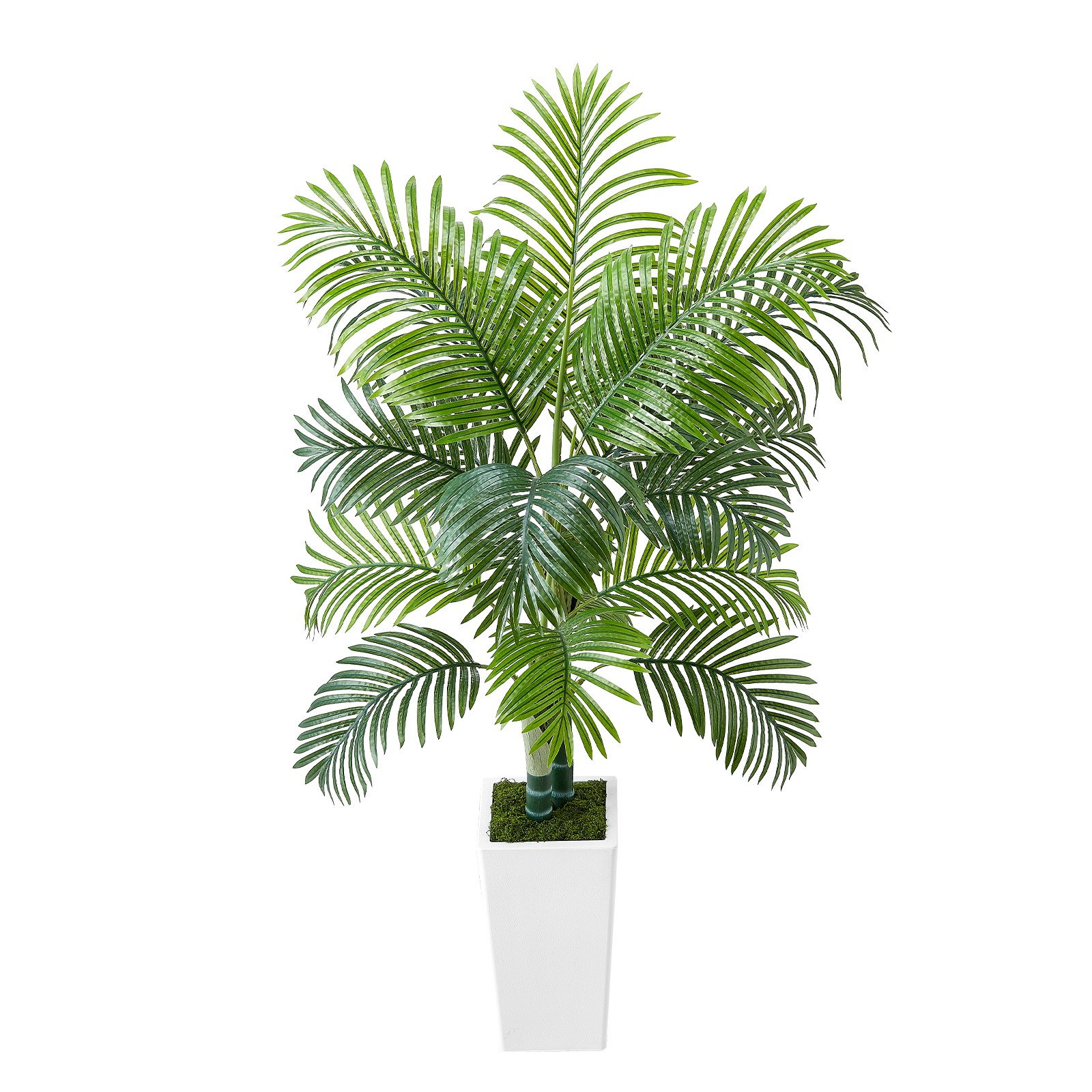 Uimoso 5ft Faux Areca Palm Tree with White Pot for Indoor Decor