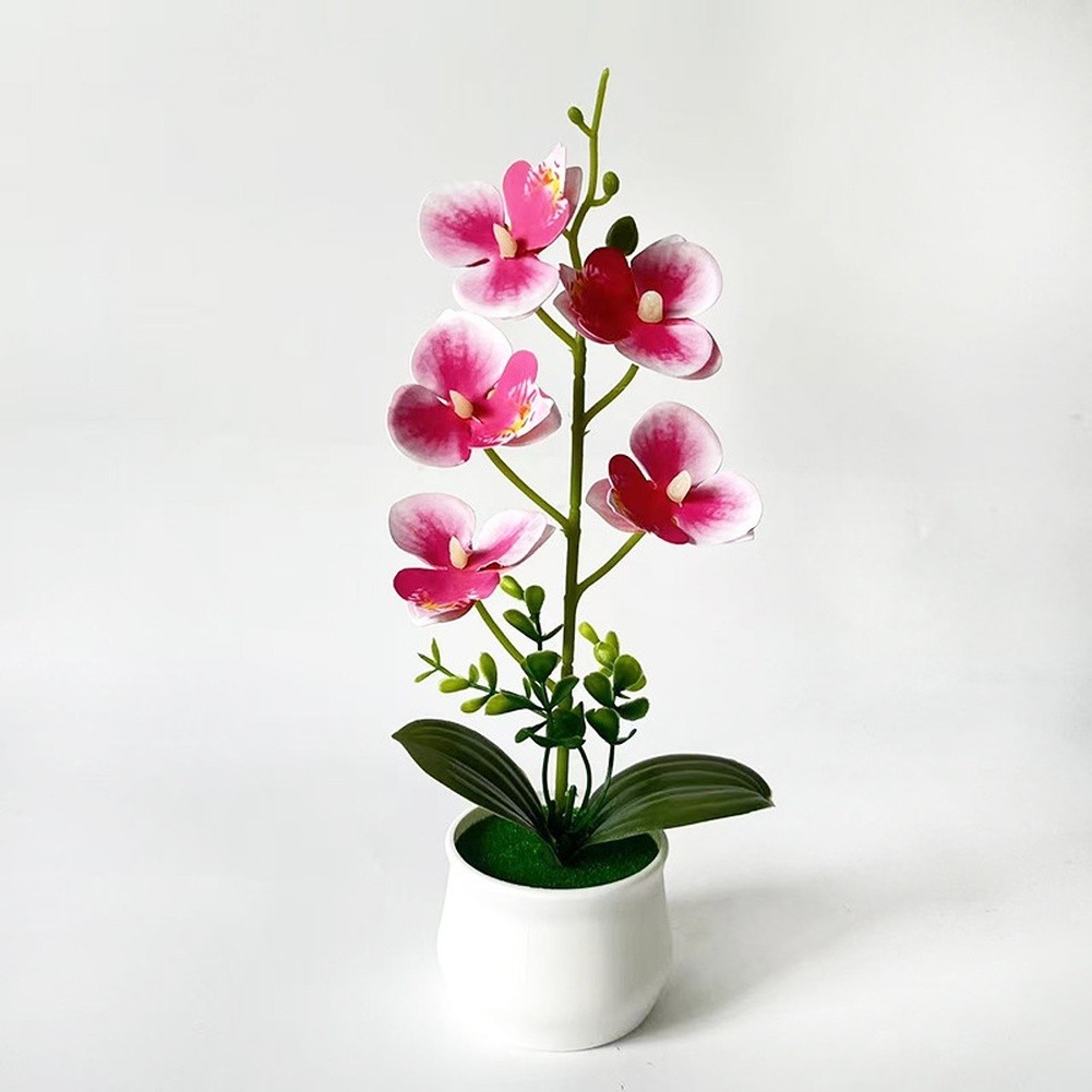 5pcs Phalaenopsis Artificial Flower Potted Plants 29cm for Indoor Outdoor Decor