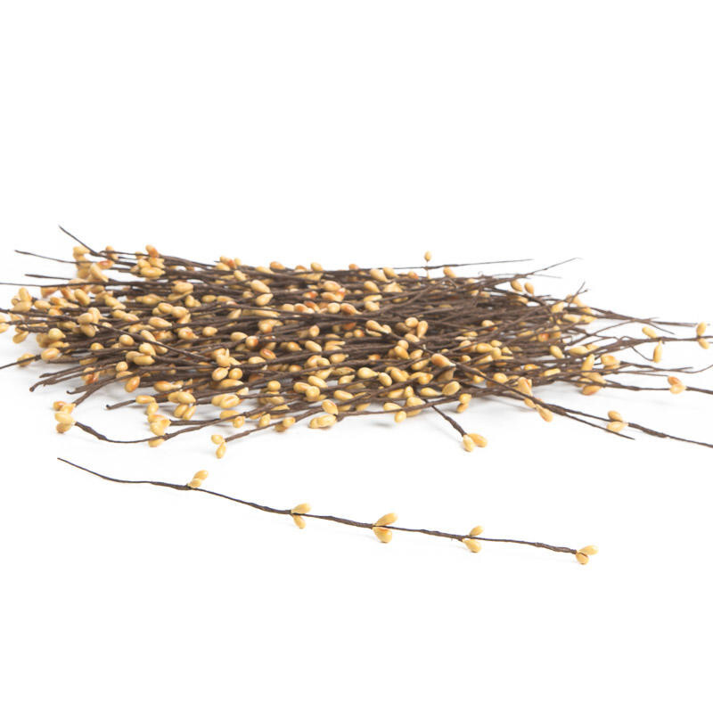 Bulk Package of 200 Primitive Tan Pip Berry 8″ Stems