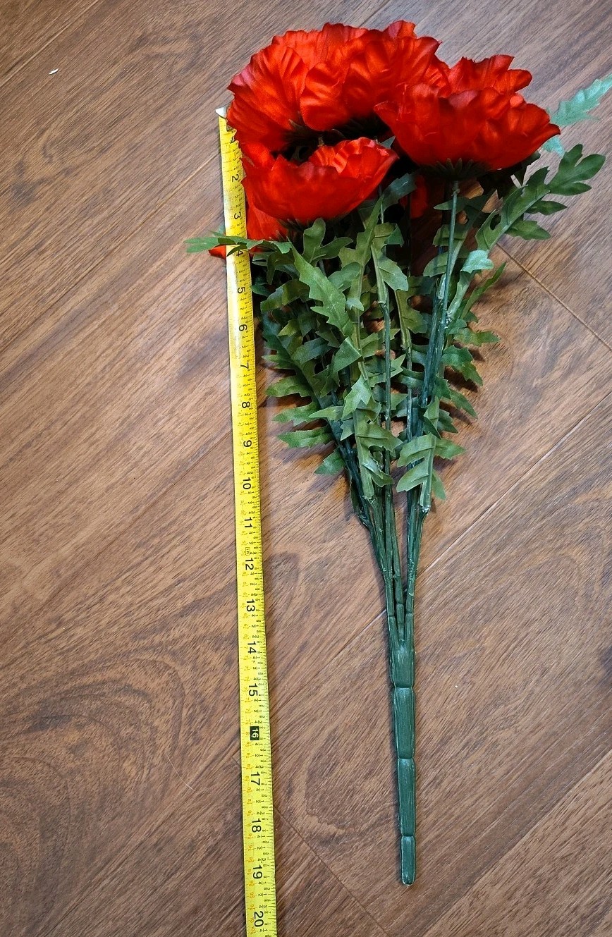 Lot of 4 Red Peony Bush By Ashland Artificial Faux Floral 20”
