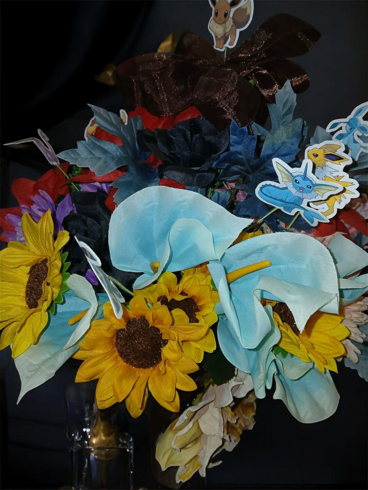 Custom Order Artificial Flower Arrangement In Glass Vase