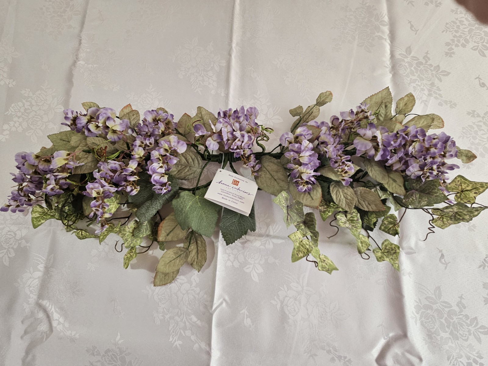 Home Interiors Wisteria Ivy Swag/Purple Lavendar Sage Green /New/25 Inches long