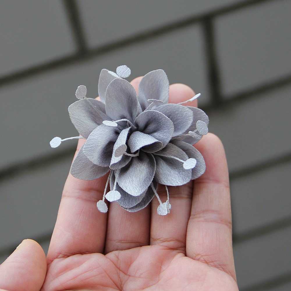 6cm Fabric 3D Chiffon Flower DIY Chiffon Artificial Flower Burnt Edge Handmade