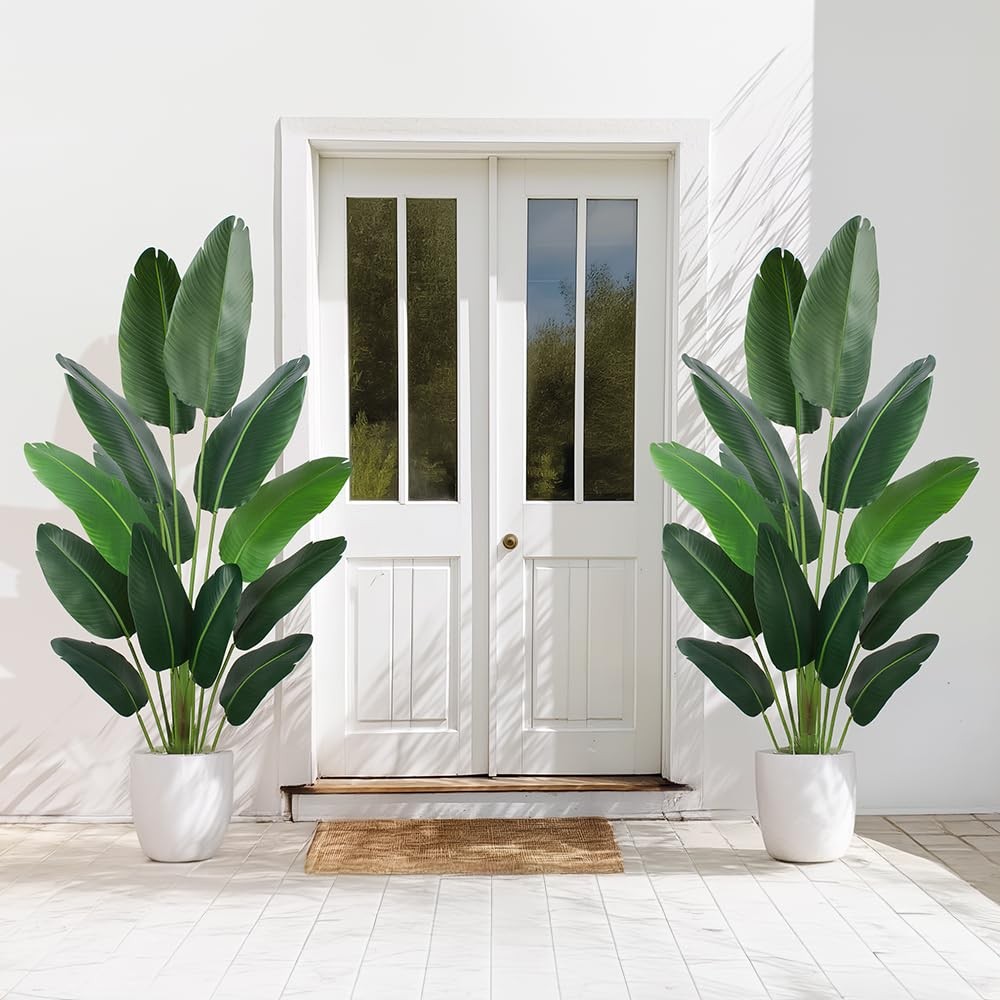 Artificial Bird of Paradise Plant 6 Ft Tall Fake Banana Leaf Plant for Indoor…