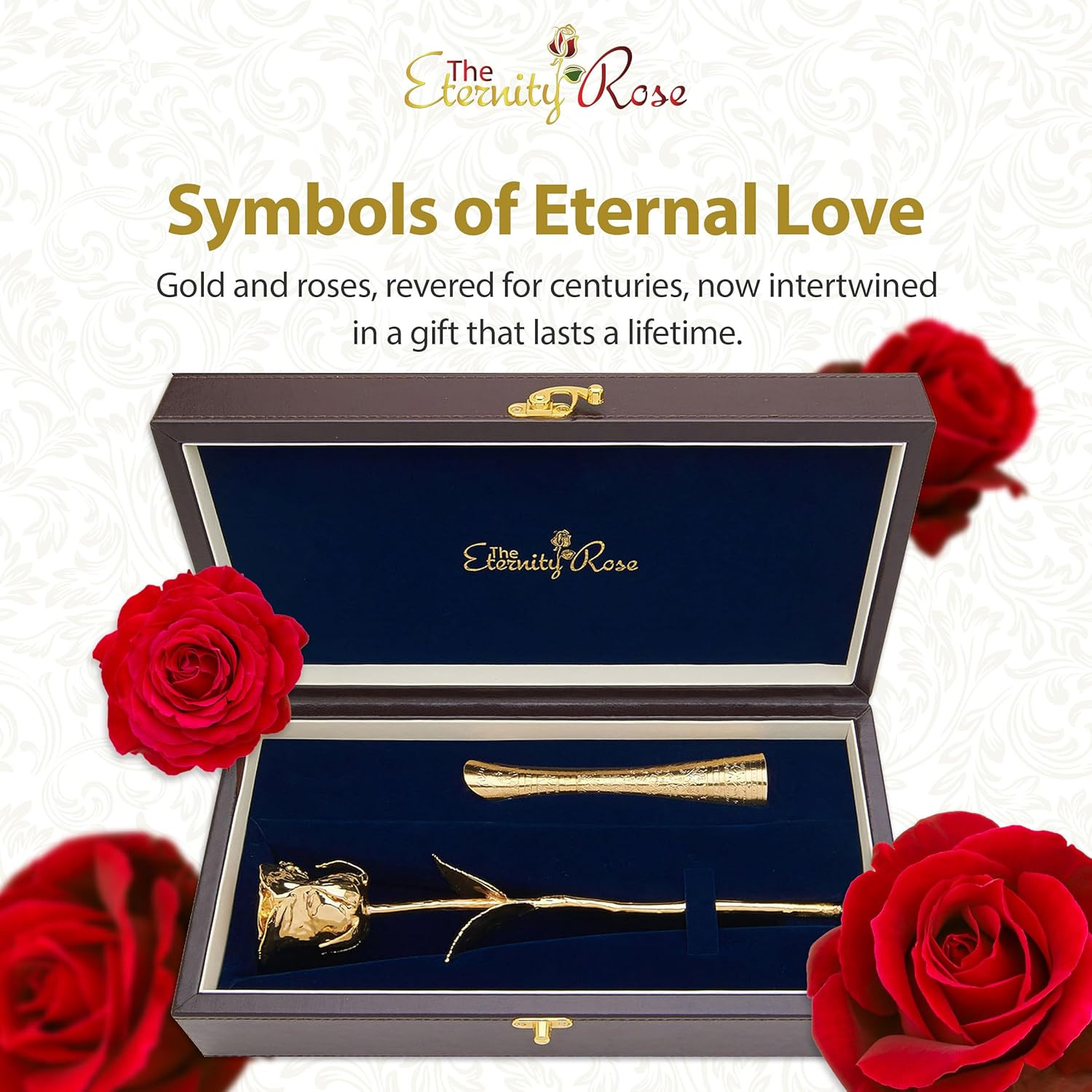 24K Gold Dipped Rose with Vase – Romantic Gift for Her, Wedding & Anniversary