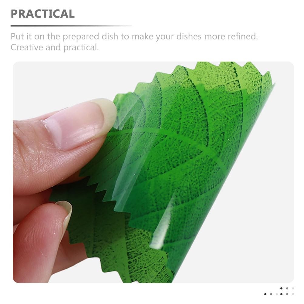 200Pcs Sushi Decorative Leaves Reusable Artificial Green Leaf Sushi Dish Deco…