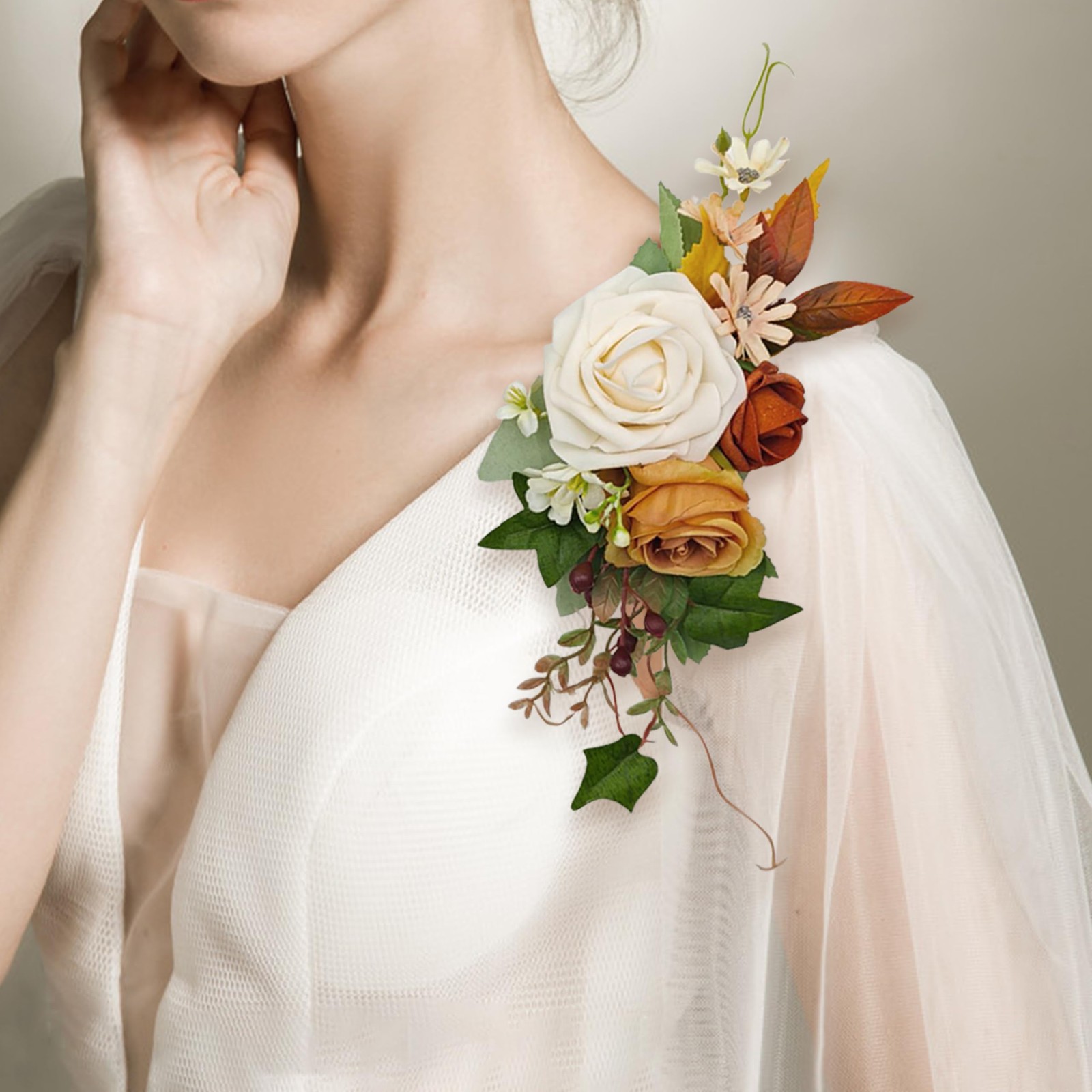 2pcs Artificial Flower Shoulder Corsages for Wedding, Mother of The Bride Cor…