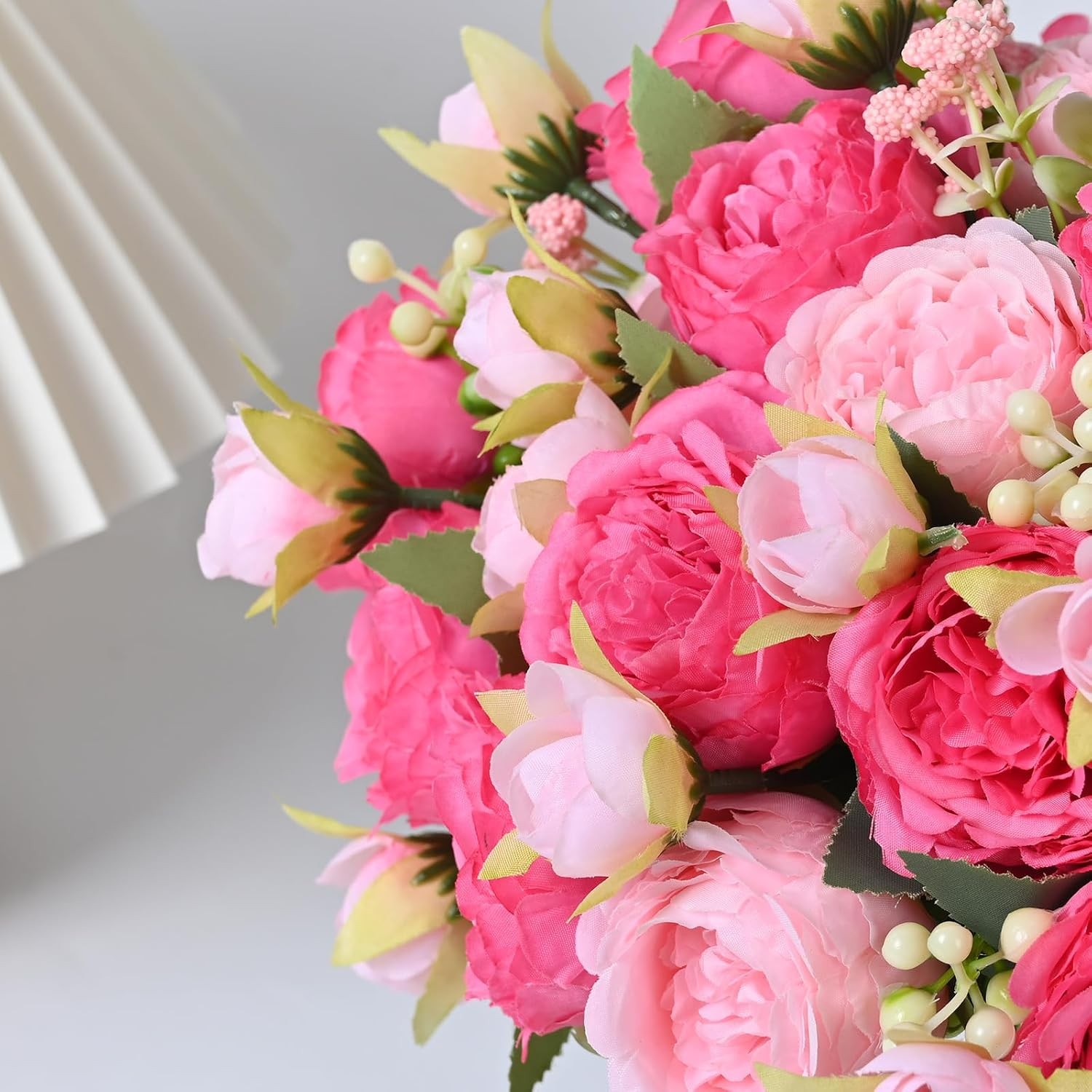 2 Pack Peonies Artificial Flowers Mixed Pink Artificial Peonies Silk Peonies