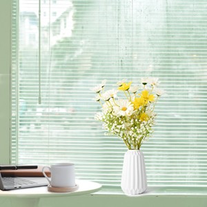 Artificial Daisy Flowers 6 Bundles 21” Faux Silk Daisy Flowers with Stems for