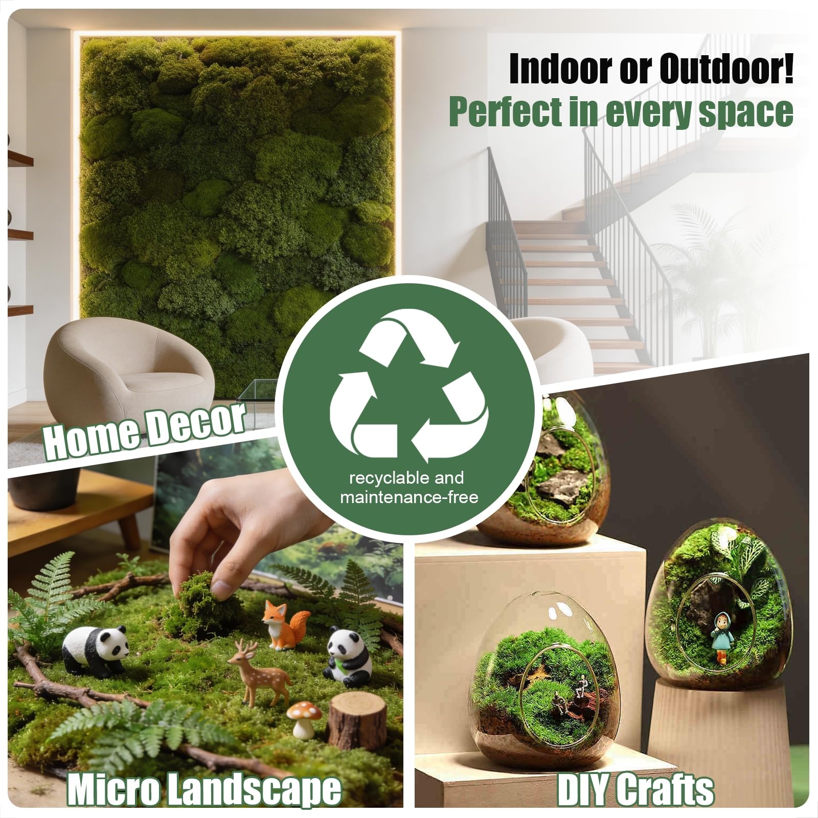 Fake Moss Rug Artificial Moss 19.7″ x 39.4″ Faux Moss for Crafts Like Fairy G…