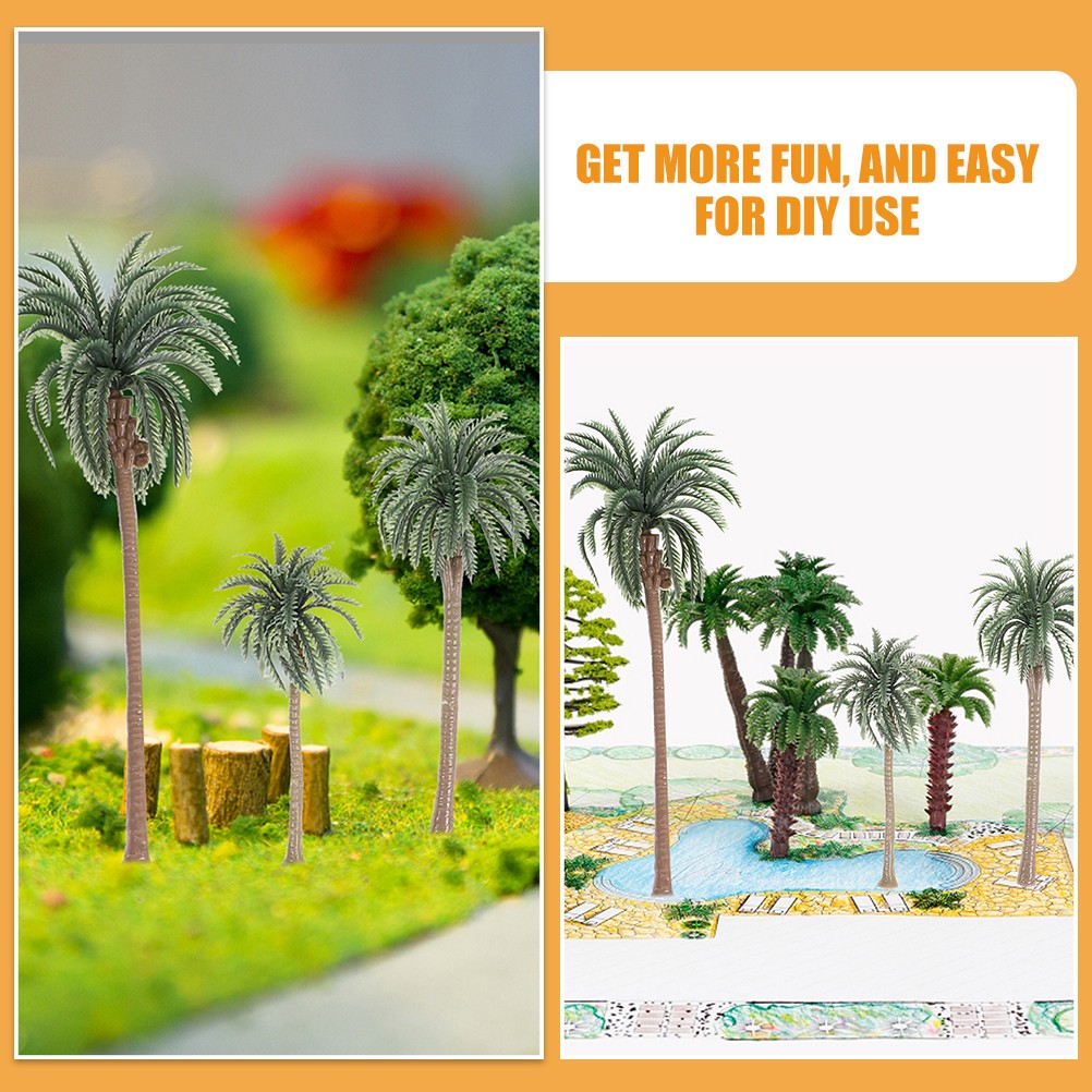 20 Pcs Miniature Coconut Palm Tree Decorative Model Artificial Indoor
