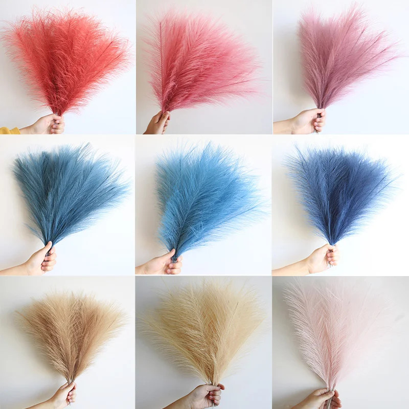 15pc Artificial Pampas Grass Fake Flower Simulated Reed Bouquet for Home Wedding