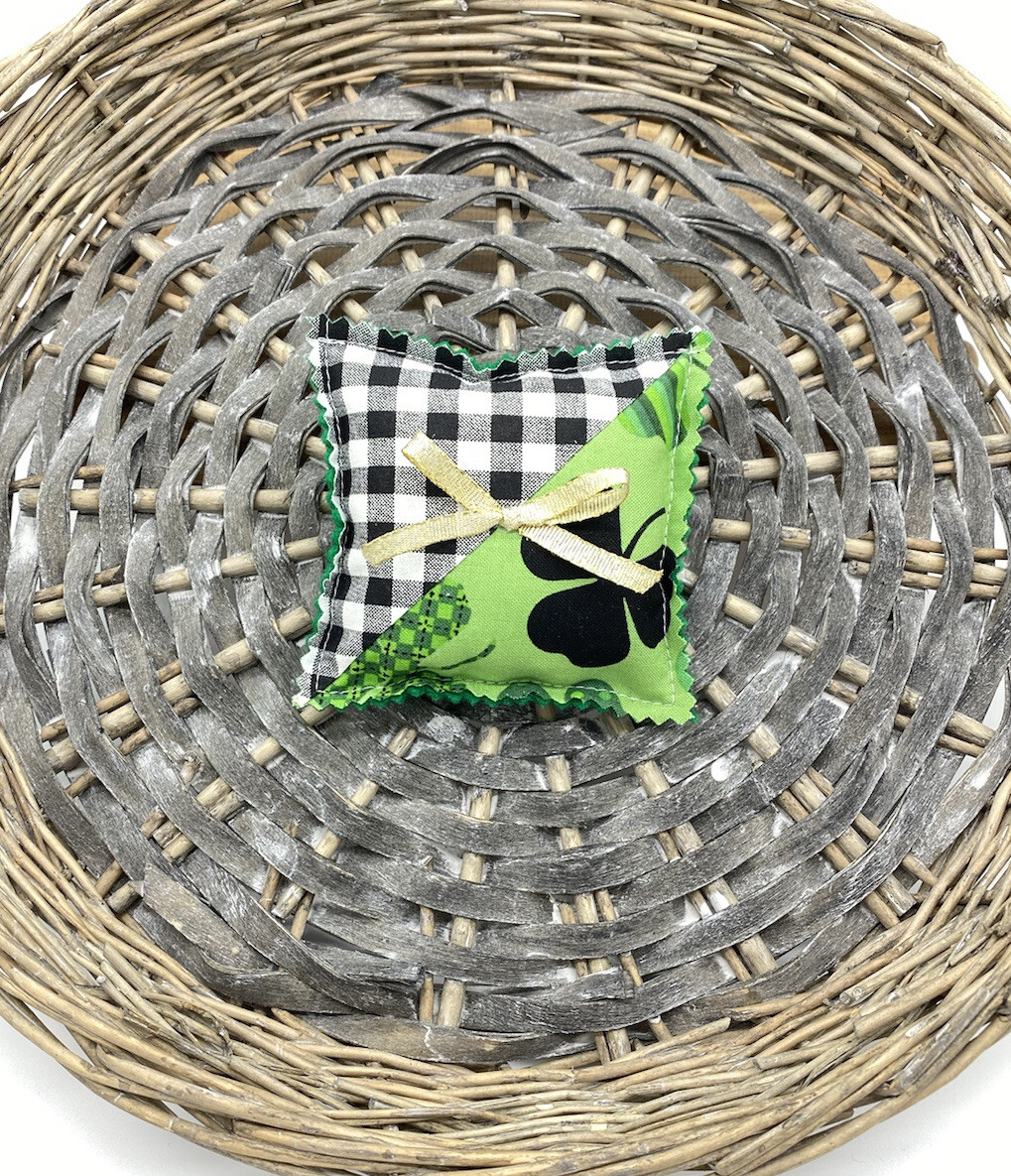St. Patrick’s Day Mini Pillow/Shamrocks Farmhouse Decor/Bowl Fillers/Tiered Tray