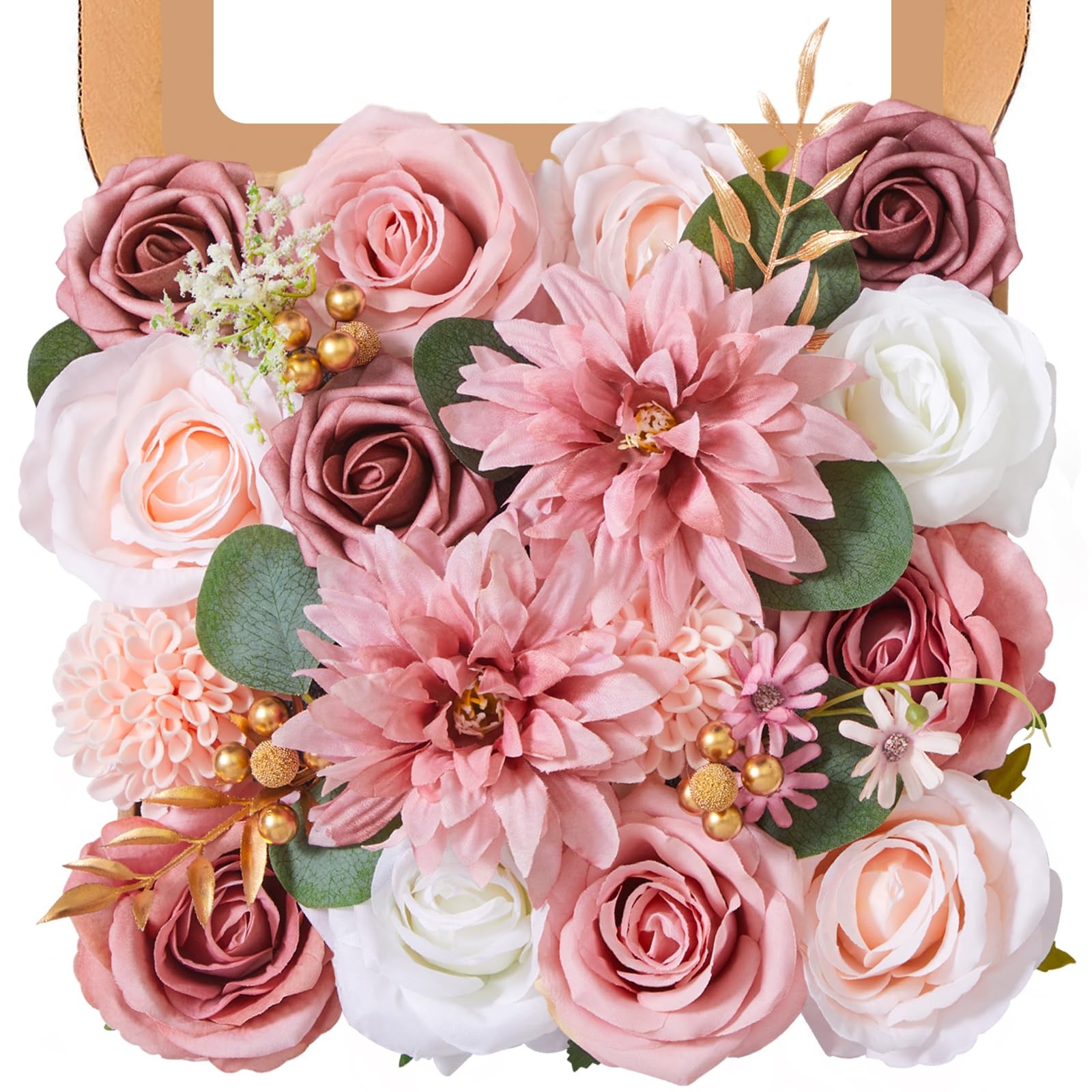 Artificial Flower Pink Silk For DIY Wedding Bouquet Fake Cake Centerpiece