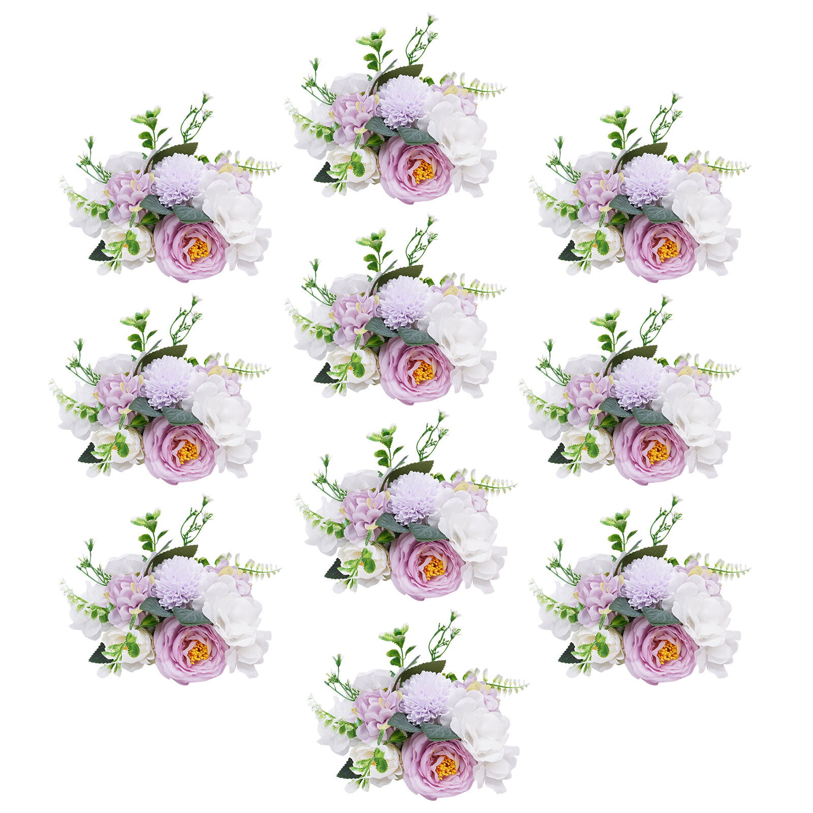 10 Set Artificial Hydrangea Camellia Flowers Silk Bouquet Party Wedding Decor