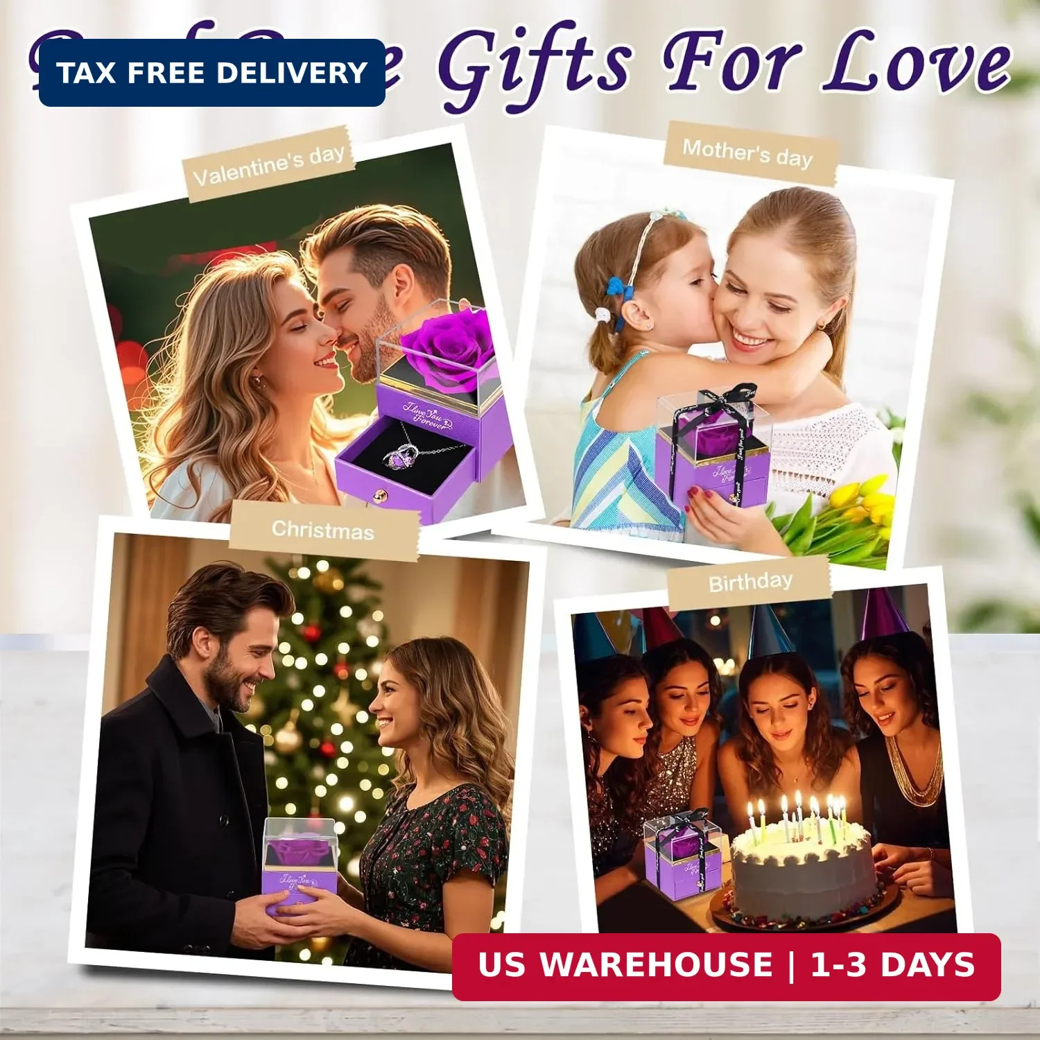 Preserved Flower Rose Gift for Women – Roses for Girlfriend, Grandma, Mom, Wife